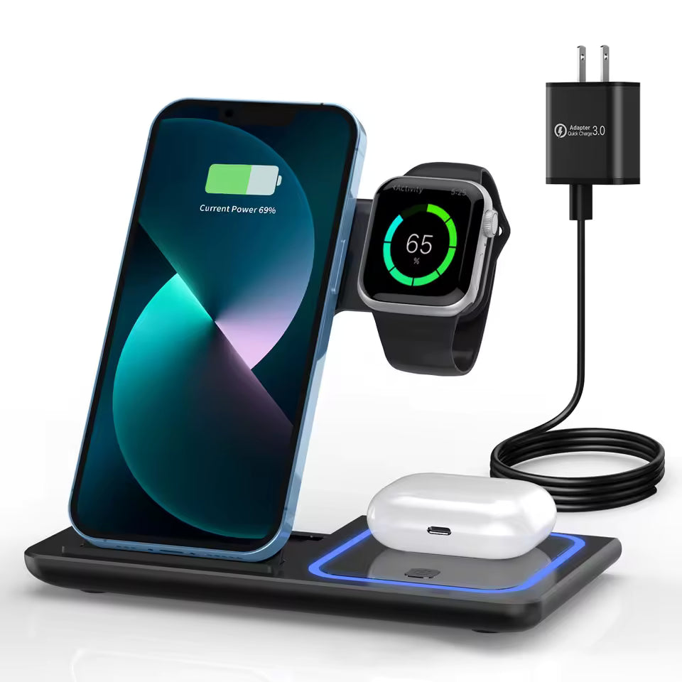 CleanDesk 3-in-1 Wireless Charging Station