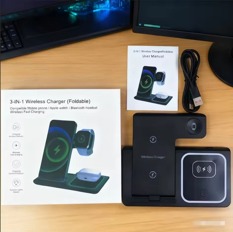 CleanDesk 3-in-1 Wireless Charging Station